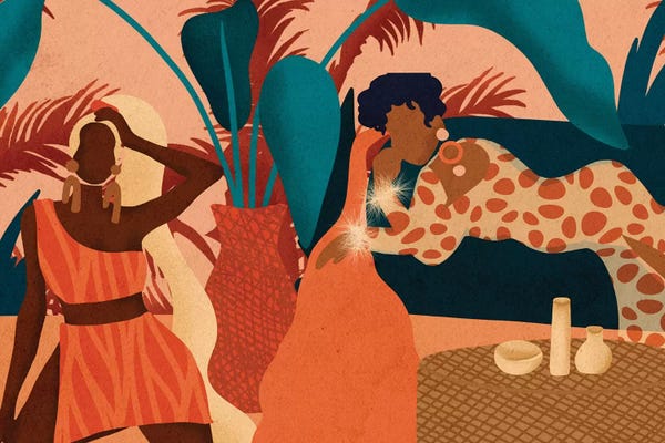 Abstract: Girls Night In by Reyna Noriega