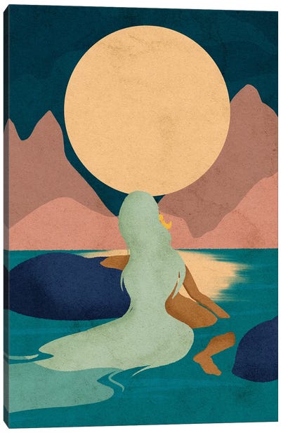 Aquarius Moon Canvas Art Print - Reyna Noriega