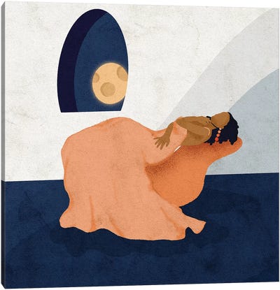 Moon Bathing Canvas Art Print - Reyna Noriega