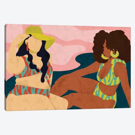 Beach Days Canvas Print #NRE57} by Reyna Noriega Art Print