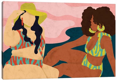 Beach Days Canvas Art Print - Body Positivity Art