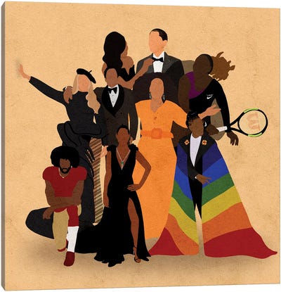 Black Icons Canvas Art Print - LGBTQ+ Art