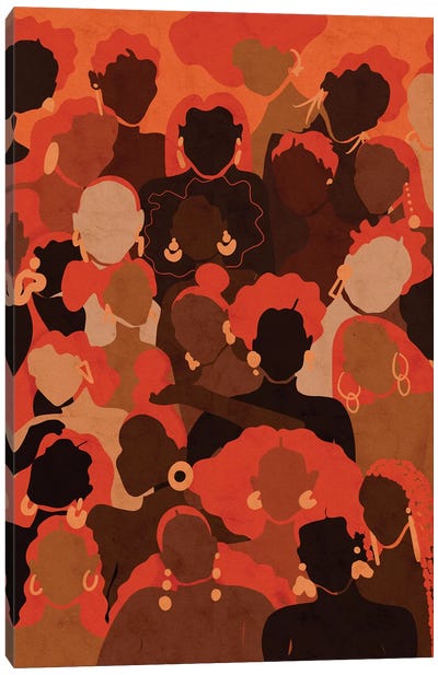 Fire Womxn Canvas Art Print - African Décor