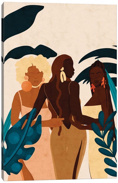 Sisters Canvas Art Print - Tropical Décor