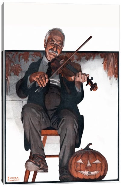 Man Playing Violin Canvas Art Print - Helloween