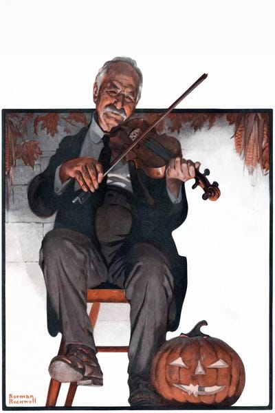 Norman Rockwell: Man Playing Violin by Norman Rockwell