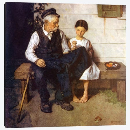 The Lighthouse Keeper's Daughter Canvas Print #NRL106} by Norman Rockwell Canvas Print