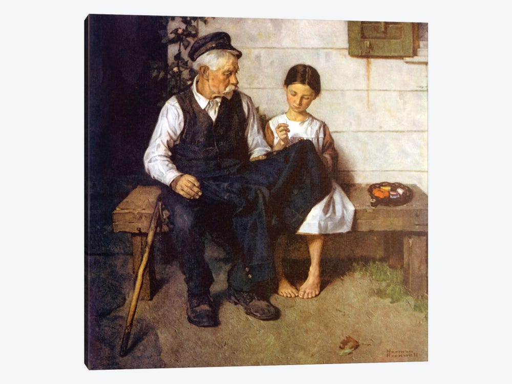 The Lighthouse Keeper's Daughter by Norman Rockwell 1-piece Canvas Wall Art