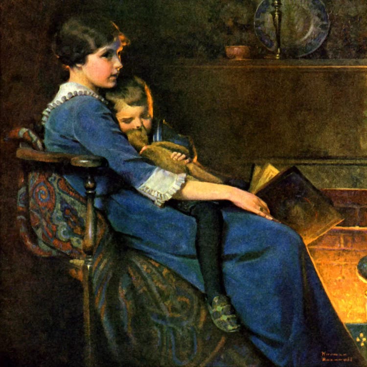 Bedtime by Norman Rockwell wall art