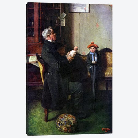 A Hopeless Case Canvas Print #NRL111} by Norman Rockwell Art Print
