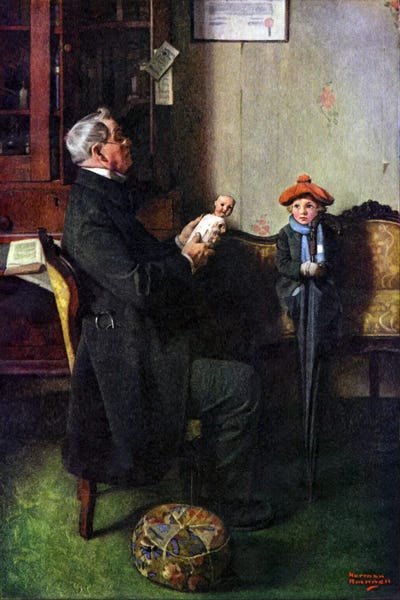 Dolls: A Hopeless Case by Norman Rockwell