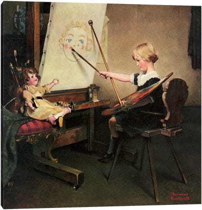 The Artist's Daughter Canvas Art Print - Norman Rockwell