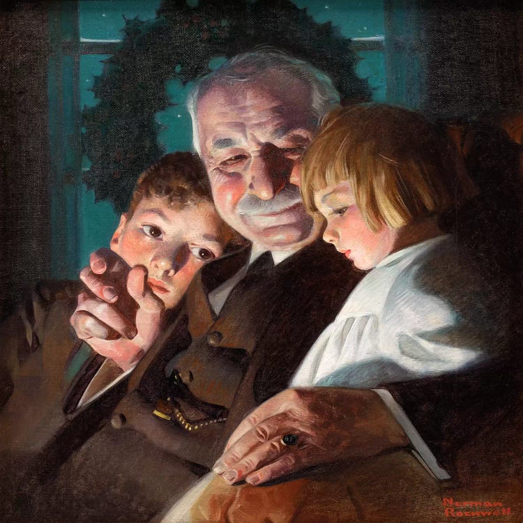 The Story of Christmas by Norman Rockwell wall art
