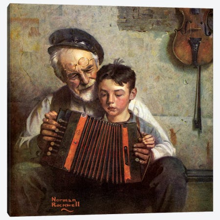 The Music Lesson Canvas Print #NRL120} by Norman Rockwell Canvas Artwork