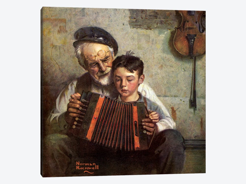 The Music Lesson by Norman Rockwell 1-piece Canvas Artwork