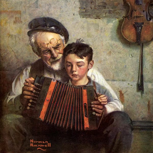Violins: The Music Lesson by Norman Rockwell