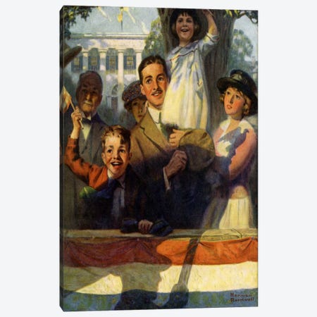 Spectators at a Parade Canvas Print #NRL124} by Norman Rockwell Canvas Art Print