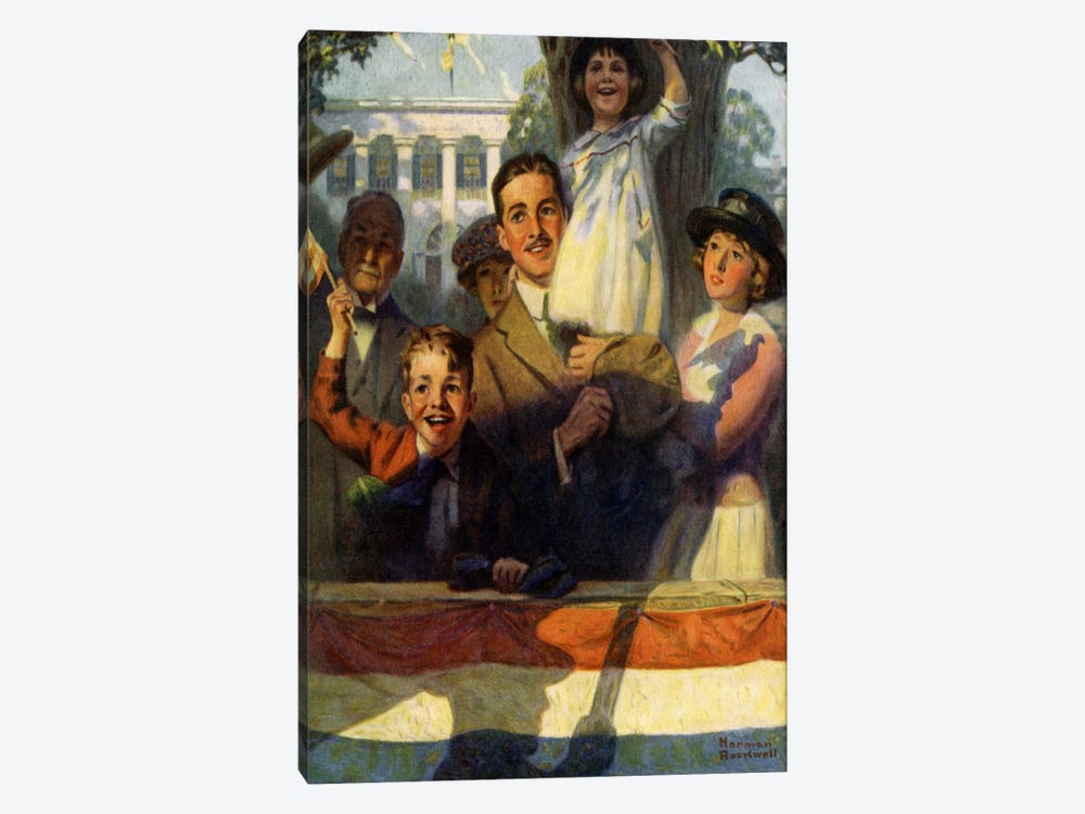 Spectators at a Parade by Norman Rockwell 1-piece Canvas Wall Art