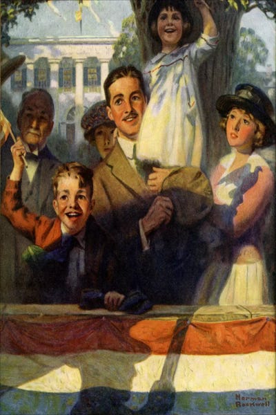 Norman Rockwell: Spectators at a Parade by Norman Rockwell
