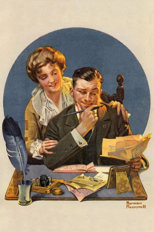 First of the Month by Norman Rockwell wall art