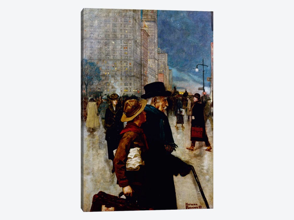 The Daily Good Turn  by Norman Rockwell 1-piece Canvas Wall Art
