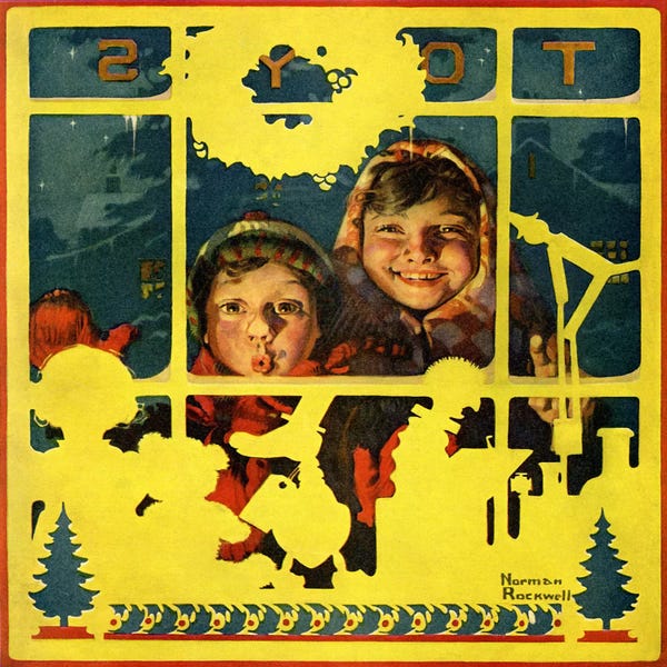 Norman Rockwell: Children Looking in Toy Store Window by Norman Rockwell