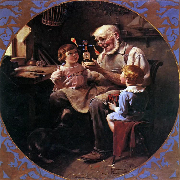 The Toy Maker by Norman Rockwell wall art