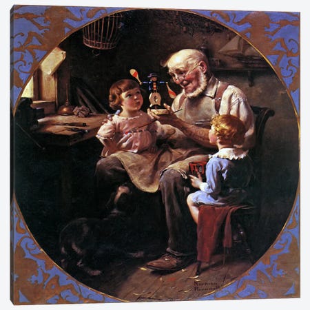 The Toy Maker Canvas Print #NRL132} by Norman Rockwell Canvas Print