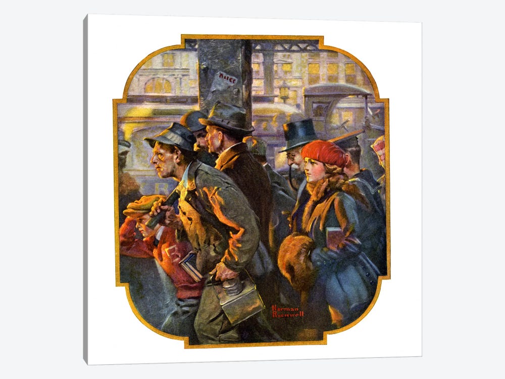 End of the Working Day by Norman Rockwell 1-piece Canvas Artwork