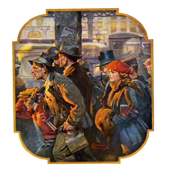 Norman Rockwell: End of the Working Day by Norman Rockwell