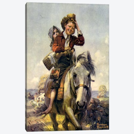 Off to School Canvas Print #NRL134} by Norman Rockwell Canvas Artwork