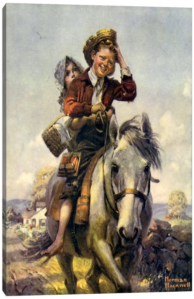 Off to School Canvas Art Print - Norman Rockwell