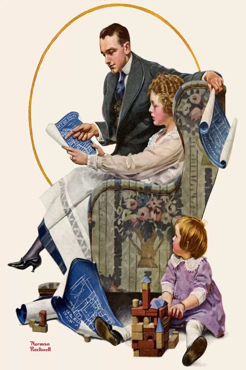 Planning the Home by Norman Rockwell wall art