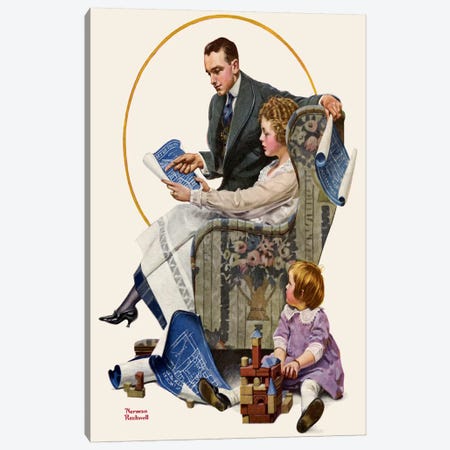 Planning the Home Canvas Print #NRL138} by Norman Rockwell Art Print