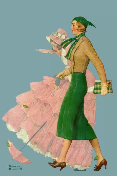 Norman Rockwell: Two Women Walking by Norman Rockwell