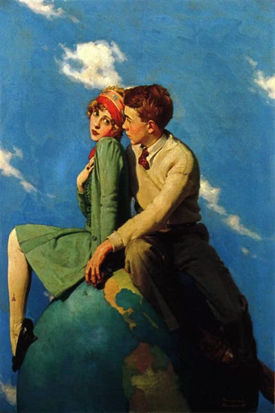 On Top of the World by Norman Rockwell canvas print