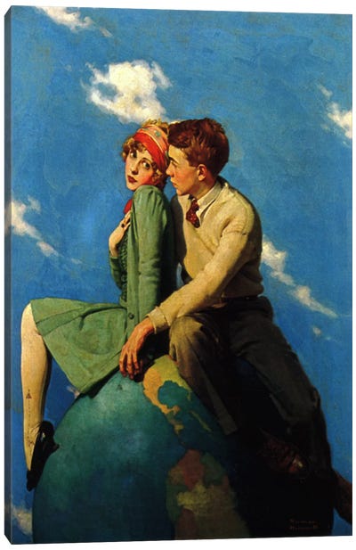 On Top of the World Canvas Art Print - Norman Rockwell