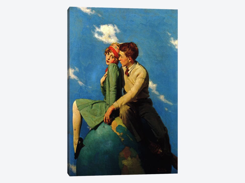 On Top of the World by Norman Rockwell 1-piece Canvas Artwork