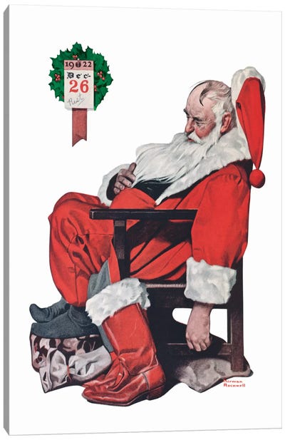 The Day after Christmas Canvas Art Print - Norman Rockwell Christmas Art