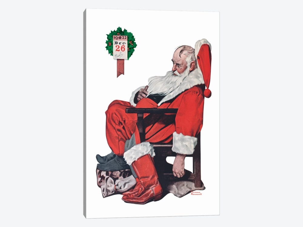 The Day after Christmas by Norman Rockwell 1-piece Canvas Print