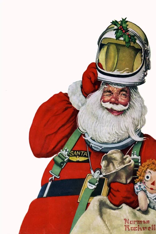 Space Age Santa by Norman Rockwell wall art