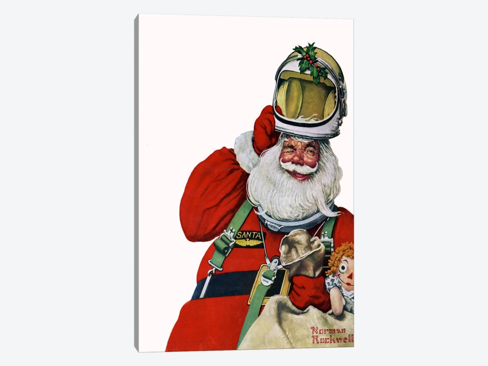 Space Age Santa by Norman Rockwell 1-piece Canvas Art
