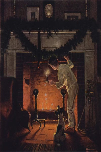 Child Portraits: Is He Coming?  by Norman Rockwell