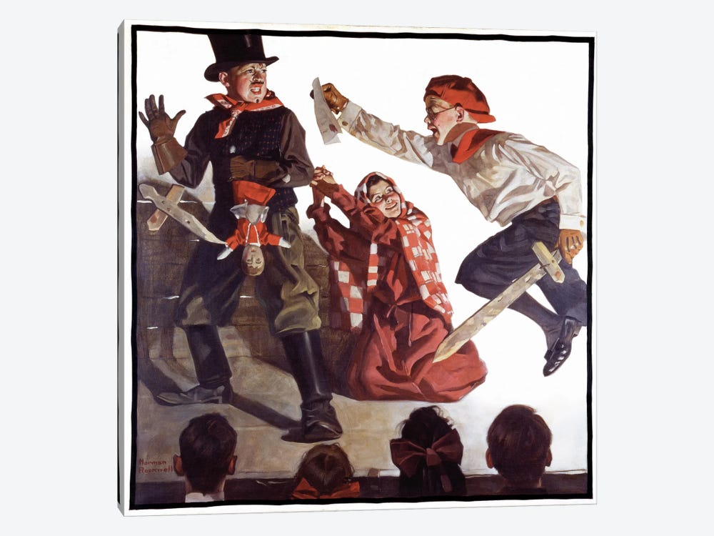 School Play by Norman Rockwell 1-piece Canvas Print