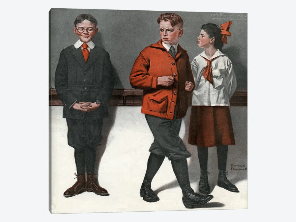Spelling Bee by Norman Rockwell 1-piece Canvas Art