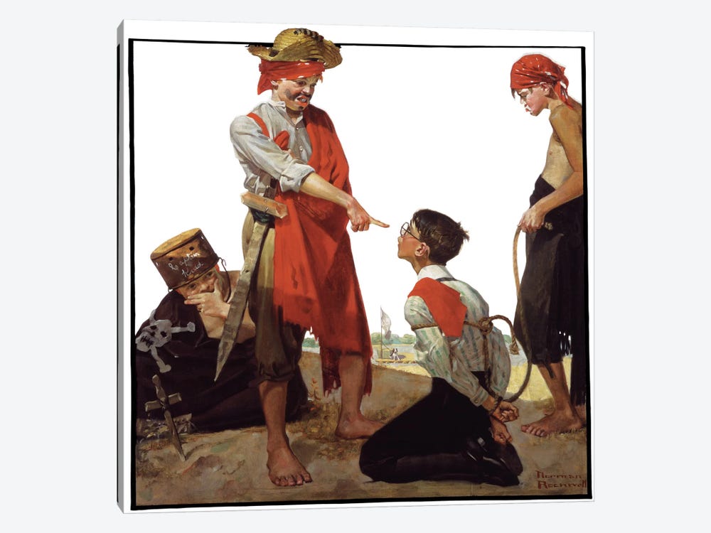 Cousin Reginald Plays Pirates by Norman Rockwell 1-piece Canvas Art Print