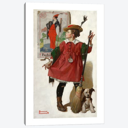 The Little Model #2 Canvas Print #NRL176} by Norman Rockwell Canvas Artwork