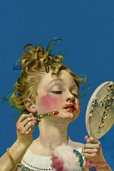 Norman Rockwell: Little Girl with Lipstick by Norman Rockwell