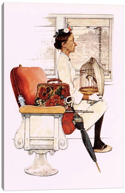 Willie Was Different 'He and Miss Polly were settled aboard' Canvas Art Print - Norman Rockwell