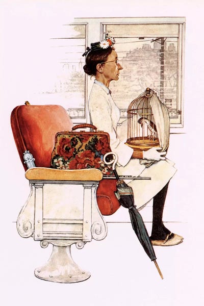 Norman Rockwell: Willie Was Different 'He and Miss Polly were settled aboard' by Norman Rockwell